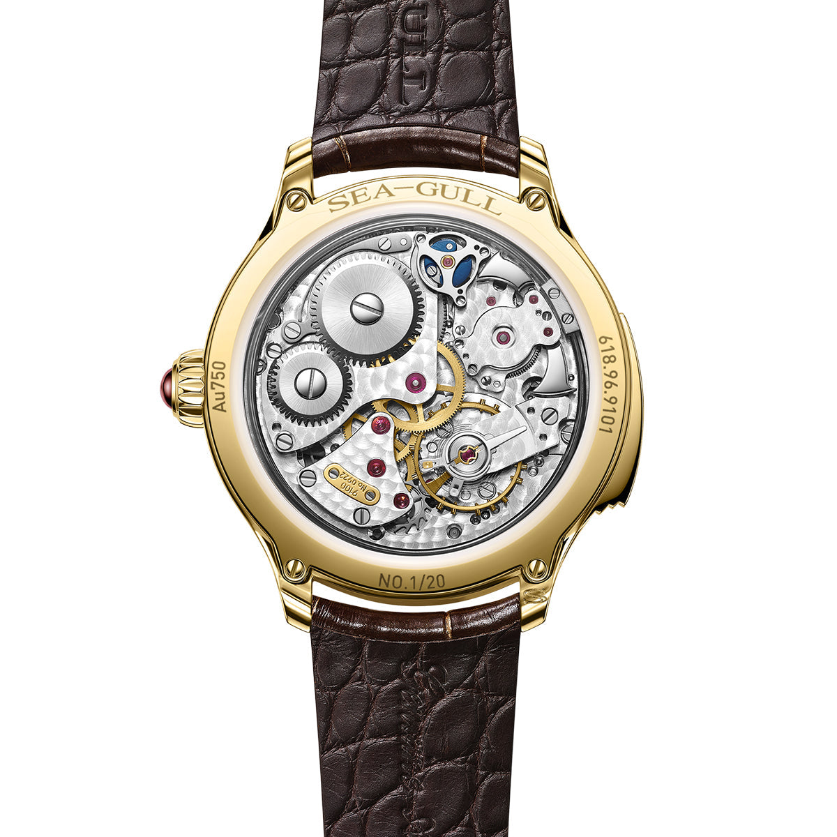 Tourbillon | Three-Legged Golden Crow | Minute Repeater | Gold-Engraved | Automaton | 46mm Sea-Gull