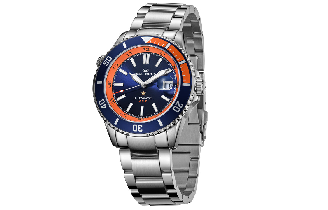 Serie Oceánica | Doble Zona Horaria | GMT | 200M Impermeable | Luminiscente | Calendario | 43.5mm