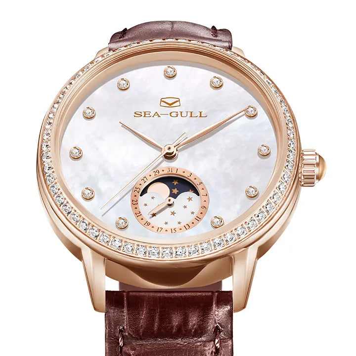 Moon Phase | Luxury | Retro | Mother-of-Pearl Dial | 34mm Sea-Gull