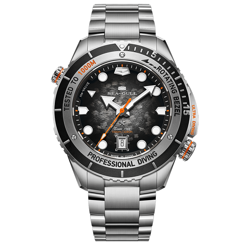 New | Deep Ocean|Ultra Diving Series | Titanium 1000M Diver | Helium Valve | Bonus Strap | 45mm - Sea-Gull Watch Official Store
