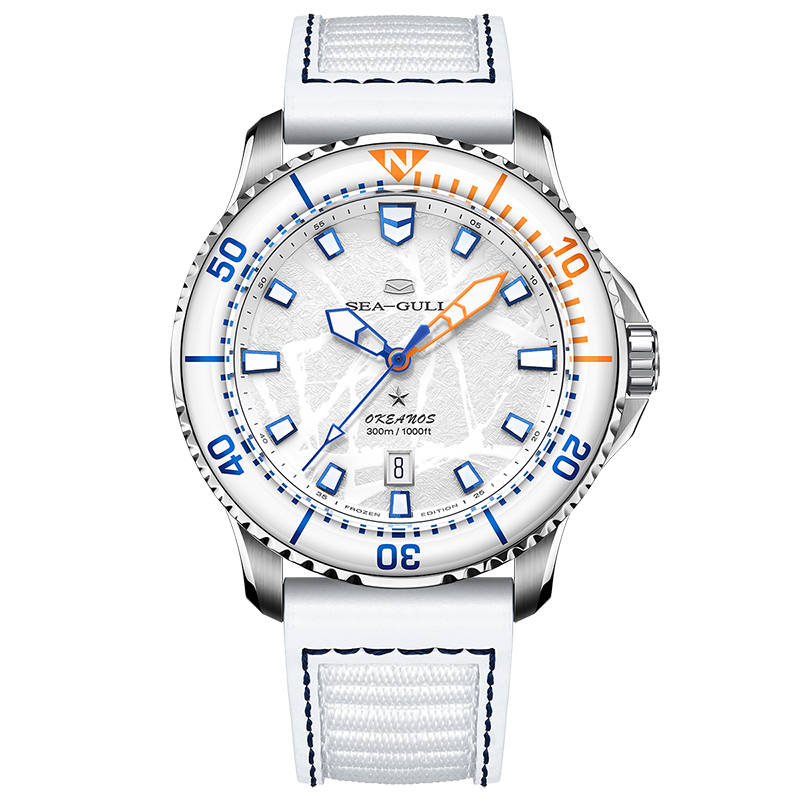 Serie Oceánica Pro | Ala de Hielo | Titanio | 300m Impermeable | 43mm