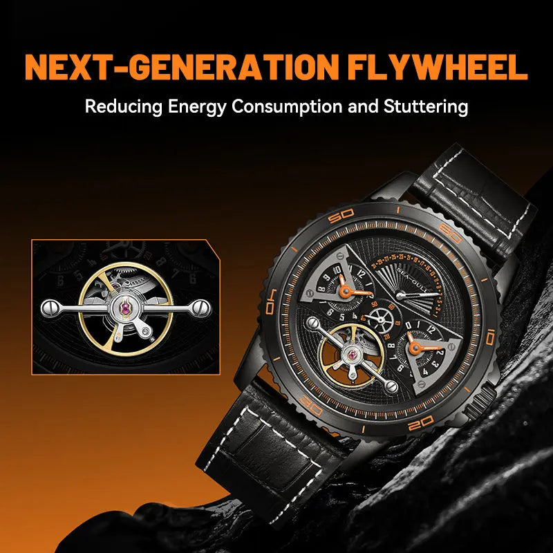 Dual Time Zone | GMT | Retrograde Calendar | Flywheel | 44mm Sea-Gull