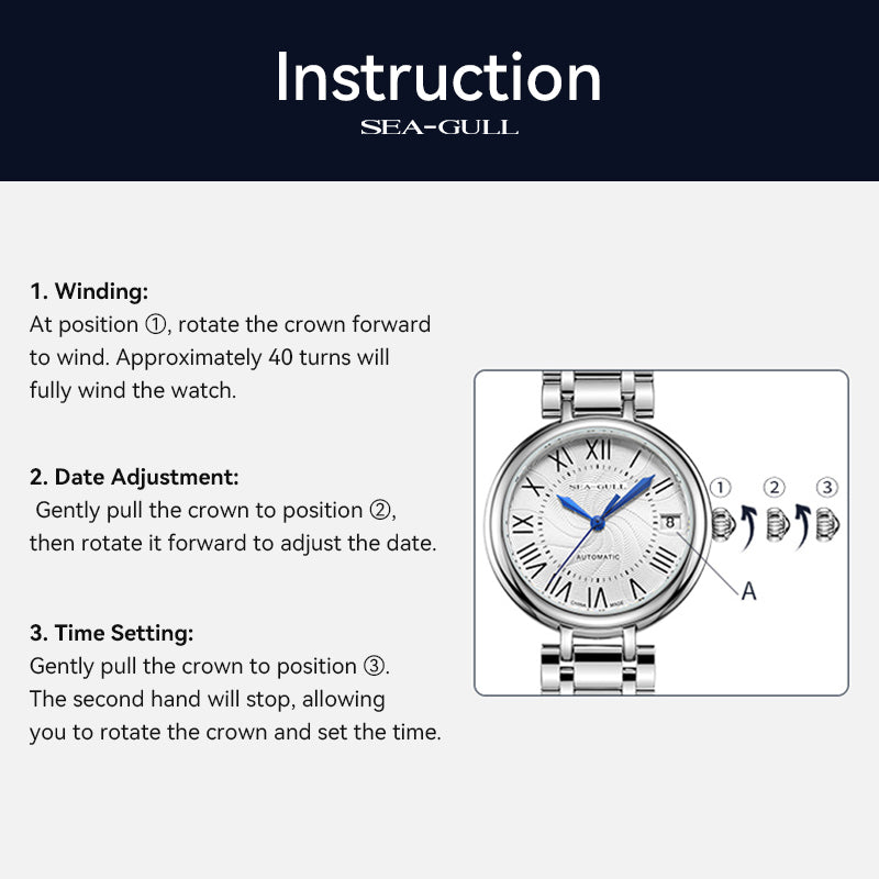 Luxury | Roman Numeral | Calendar | 32mm Sea-Gull