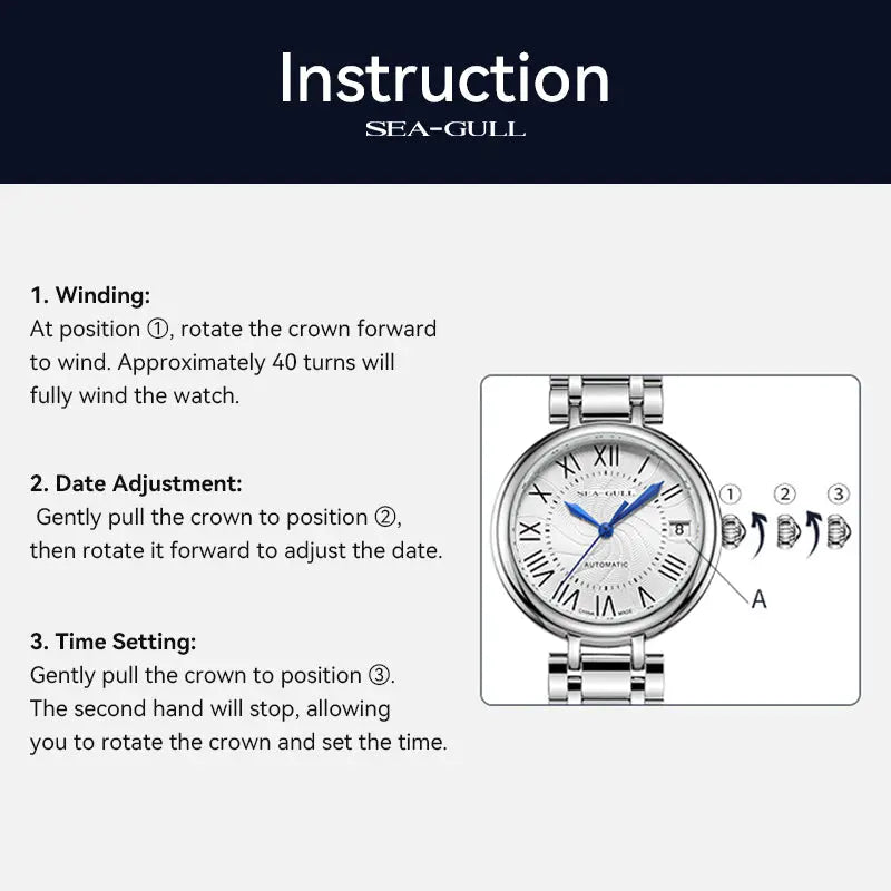 Luxury | Roman Numeral | Calendar | 32mm Sea-Gull