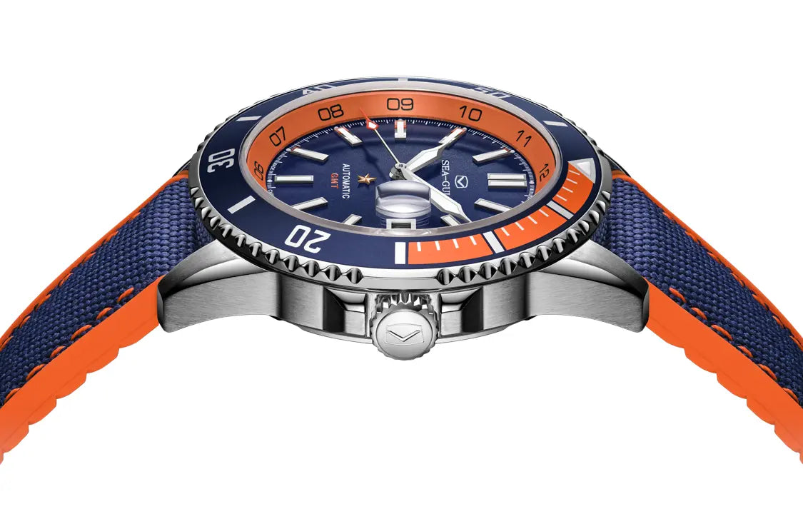 Ocean Series | Dual Time Zone | GMT | 200M Waterproof | Luminous | Calendar | 43.5mm Sea-Gull