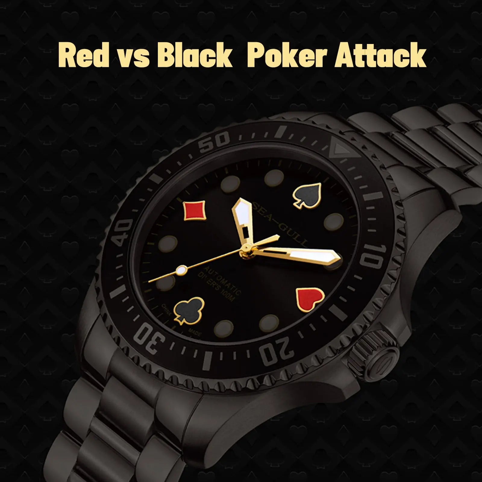 Ocean Series | Diving | Poker Master | 100M Waterproof | Luminous | 44.5mm Sea-Gull