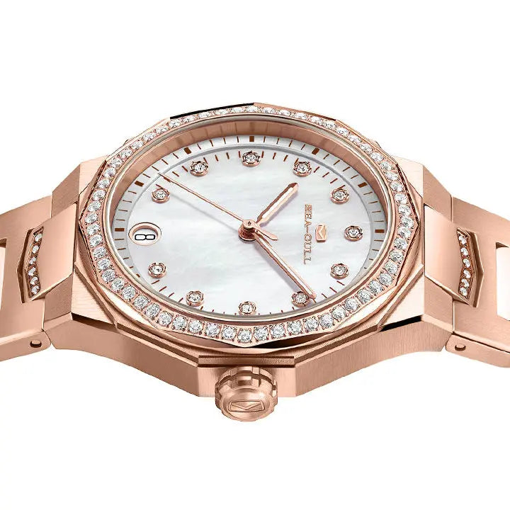Mother-of-Pearl Dial | Calendar | Zircon | Luminous | 34mm Sea-Gull