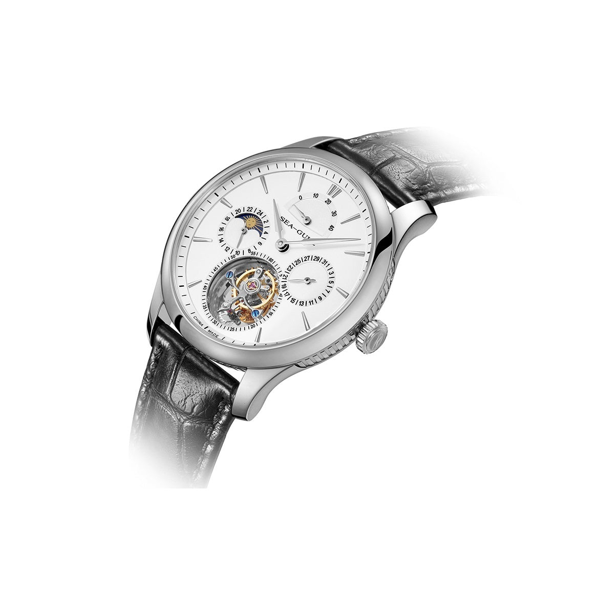 Tourbillon Excentrique | Phase de Lune | Calendrier | Indicateur d'Énergie | 41mm