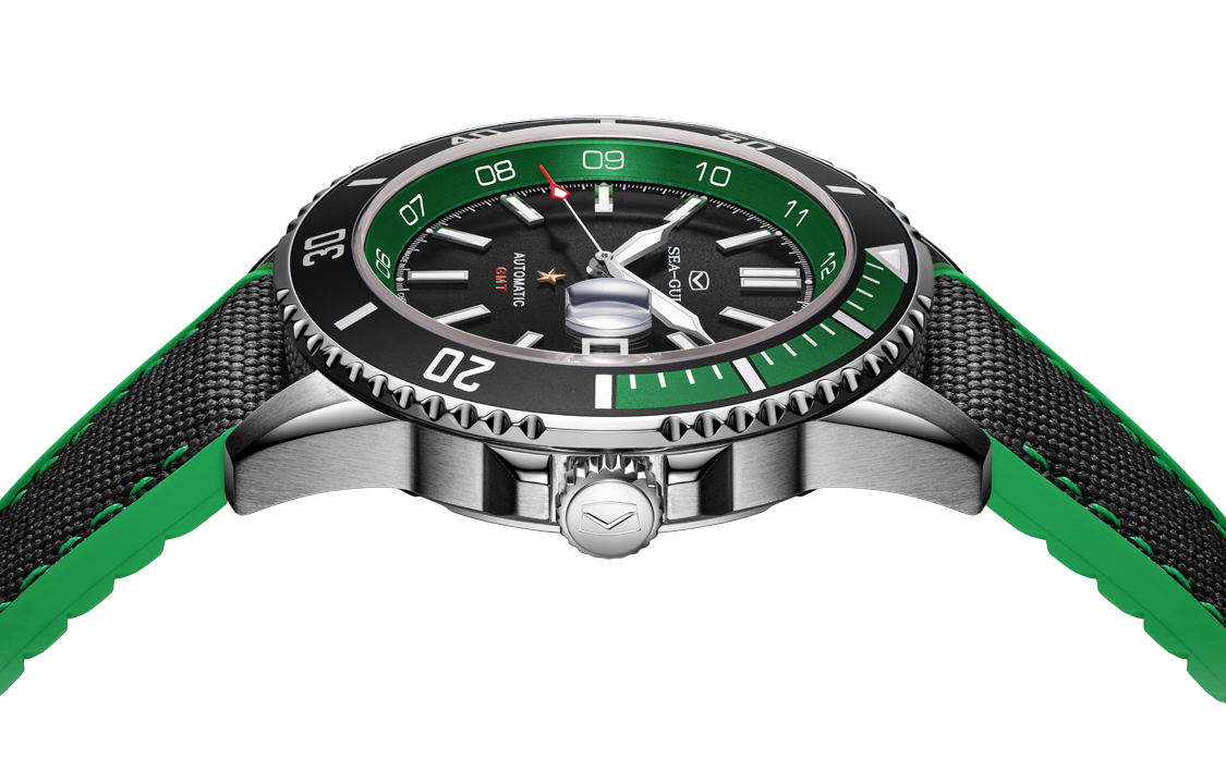 Serie Oceánica | Doble Zona Horaria | GMT | 200M Impermeable | Luminiscente | Calendario | 43.5mm