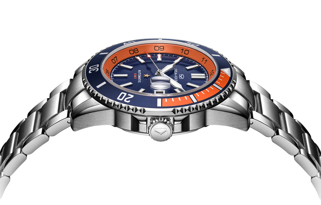 Serie Oceánica | Doble Zona Horaria | GMT | 200M Impermeable | Luminiscente | Calendario | 43.5mm