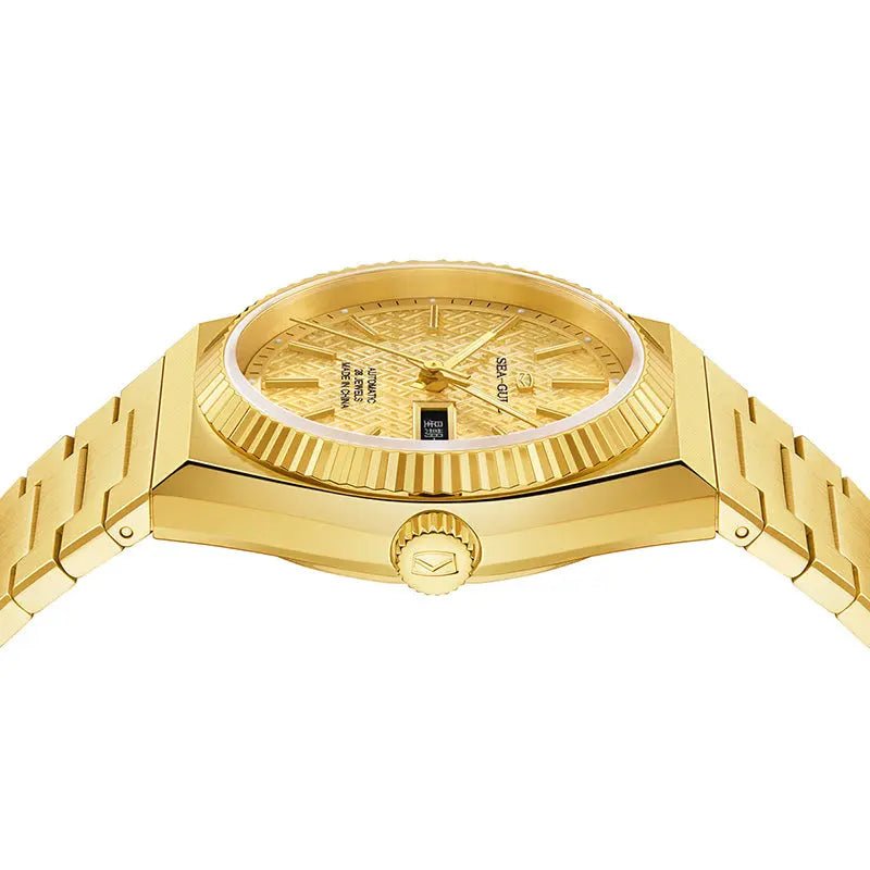 Reissue | Fluted Bezel | Day-Date Display | Ancient Cloud Motif Dial | 38mm - Sea-Gull Watch Official Store