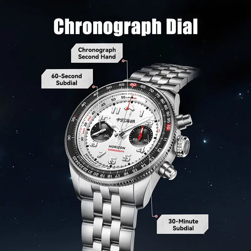 Panda Pilot | Horizon Series | Tachymeter | Chronograph | 43mm Sea-Gull