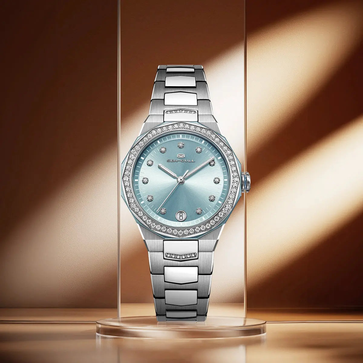 Mother-of-Pearl Dial | Calendar | Zircon | Luminous | 34mm Sea-Gull