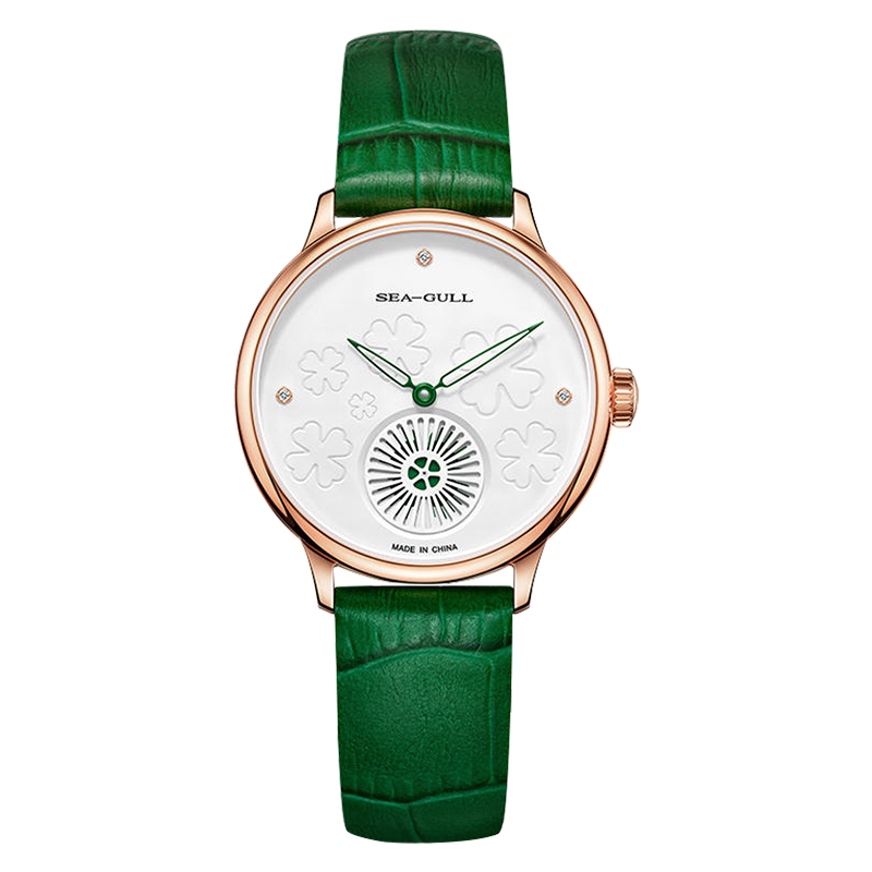 Four-Leaf Clover Dial | Minimalist | Lucky Gift | 34mm Sea-Gull