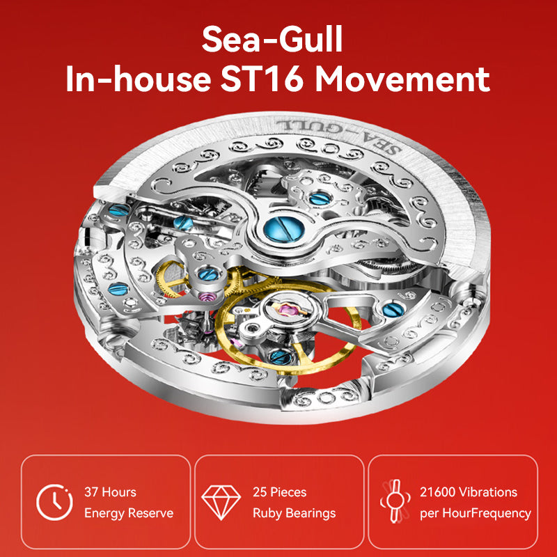 Elegant | Skeleton | Fashion | 34mm Sea-Gull