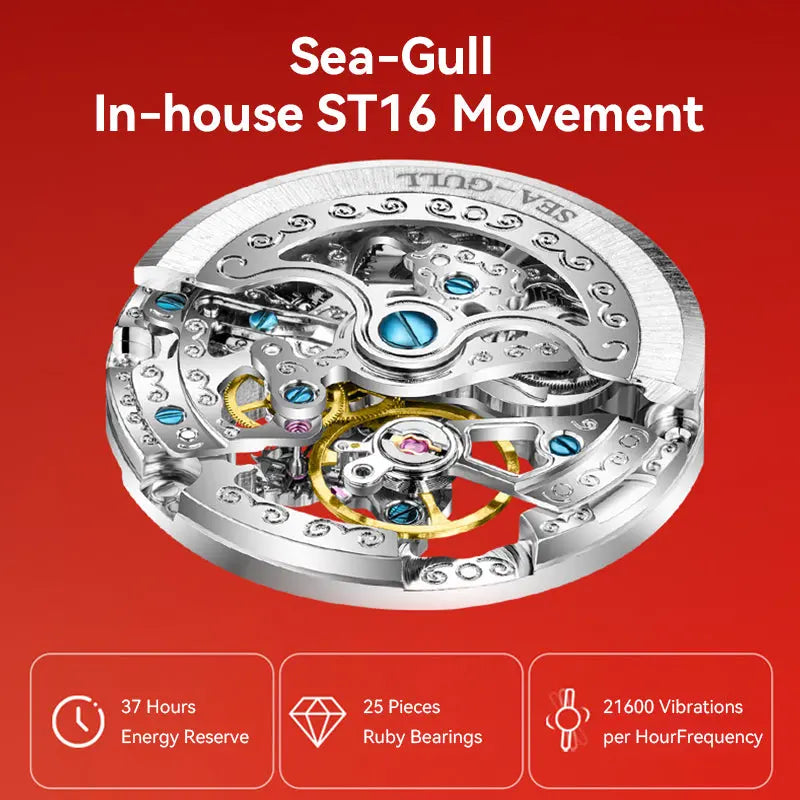 Elegant | Skeleton | Fashion | 34mm Sea-Gull