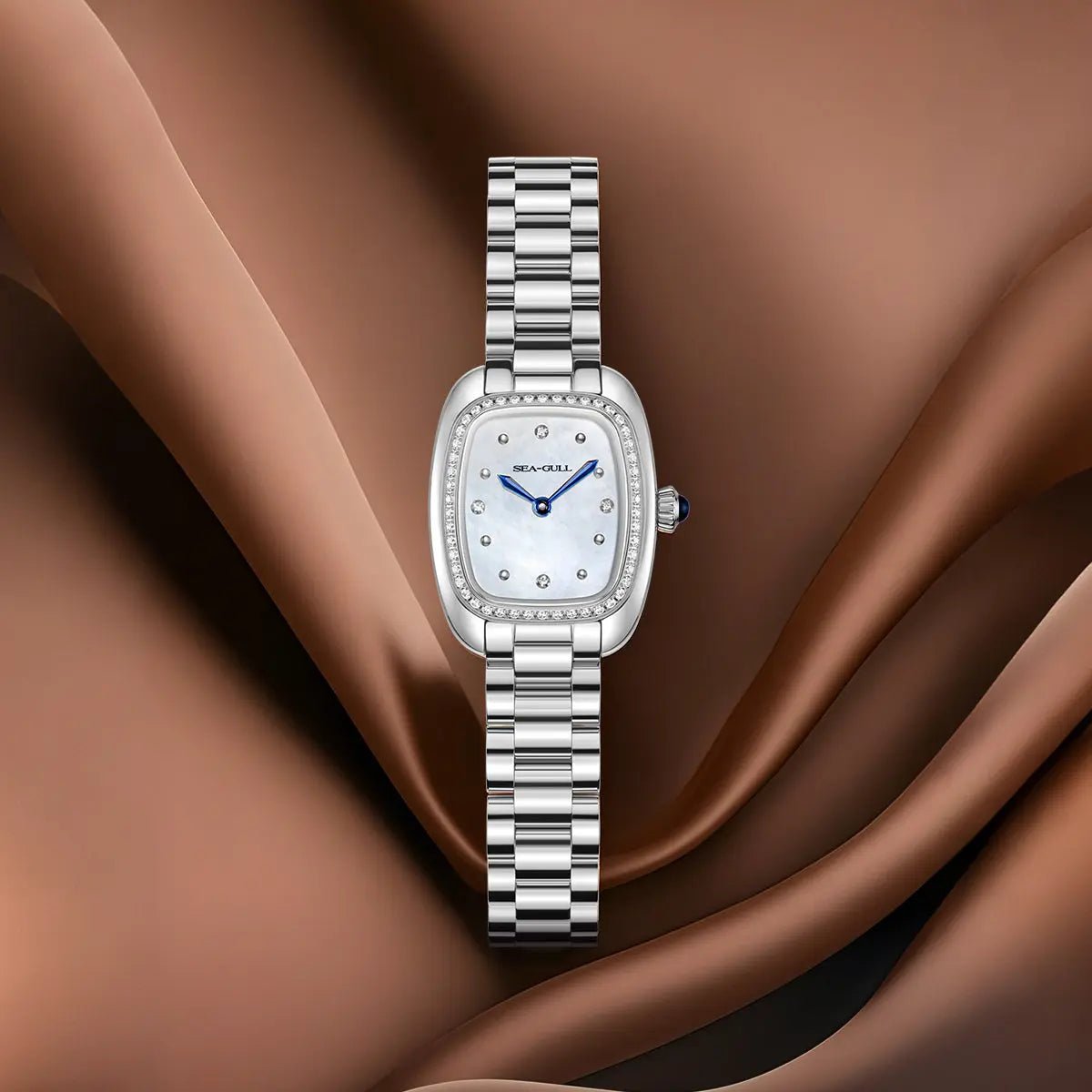 Time for Her Series | Retro Mocha | Movimiento de cuarzo | Cuadrado | 30 mm Sea-Gull