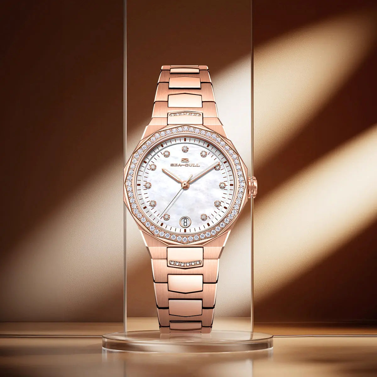 Mother-of-Pearl Dial | Calendar | Zircon | Luminous | 34mm Sea-Gull