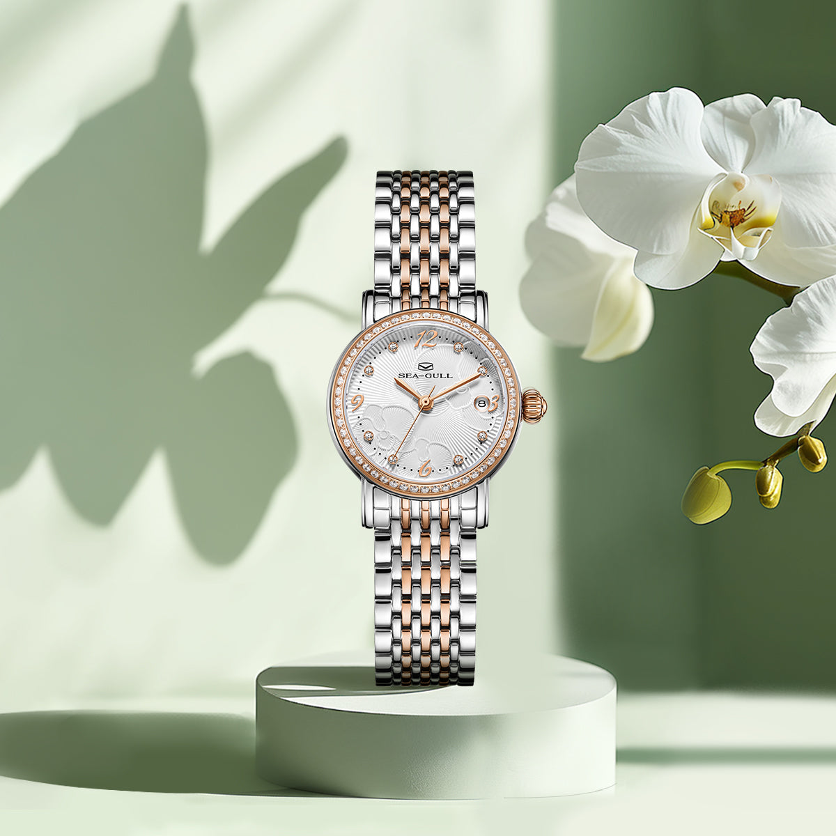 Cadran de Fleurs | Calendrier | Motif d'Orchidées Moth | 27mm