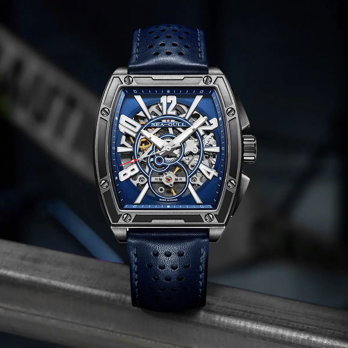 Serie Street Overlord | cassa tonneau | scheletrato completo | 42 mm Sea-Gull