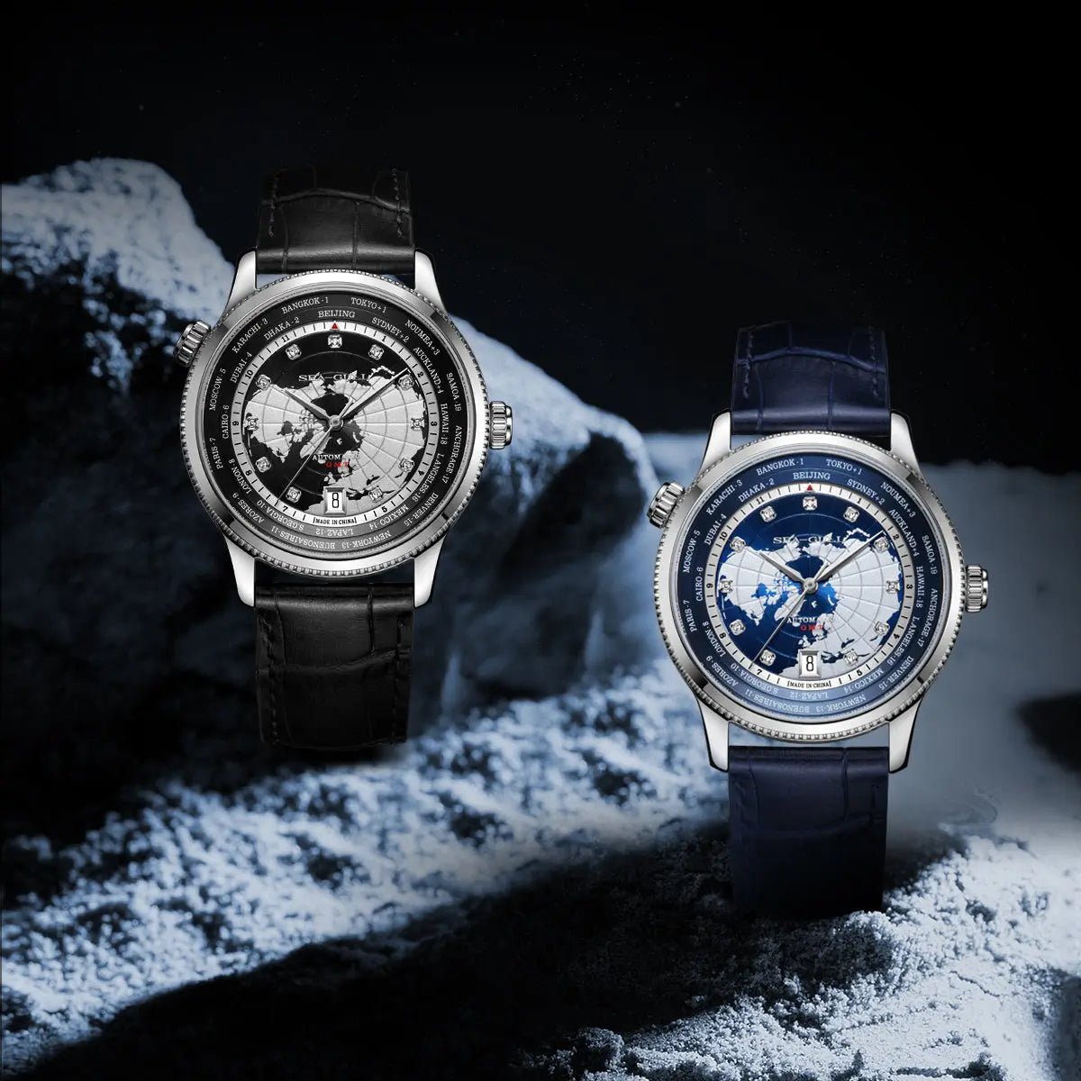 GMT | World Time | Dual Time Zone | Calendar | 41mm - Sea-Gull Watch Official Store