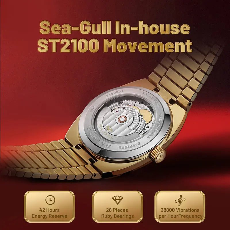 Vintage | TV Dial | Tonneau | Golden Case | 36mm/32mm - Sea-Gull Watch Official Store