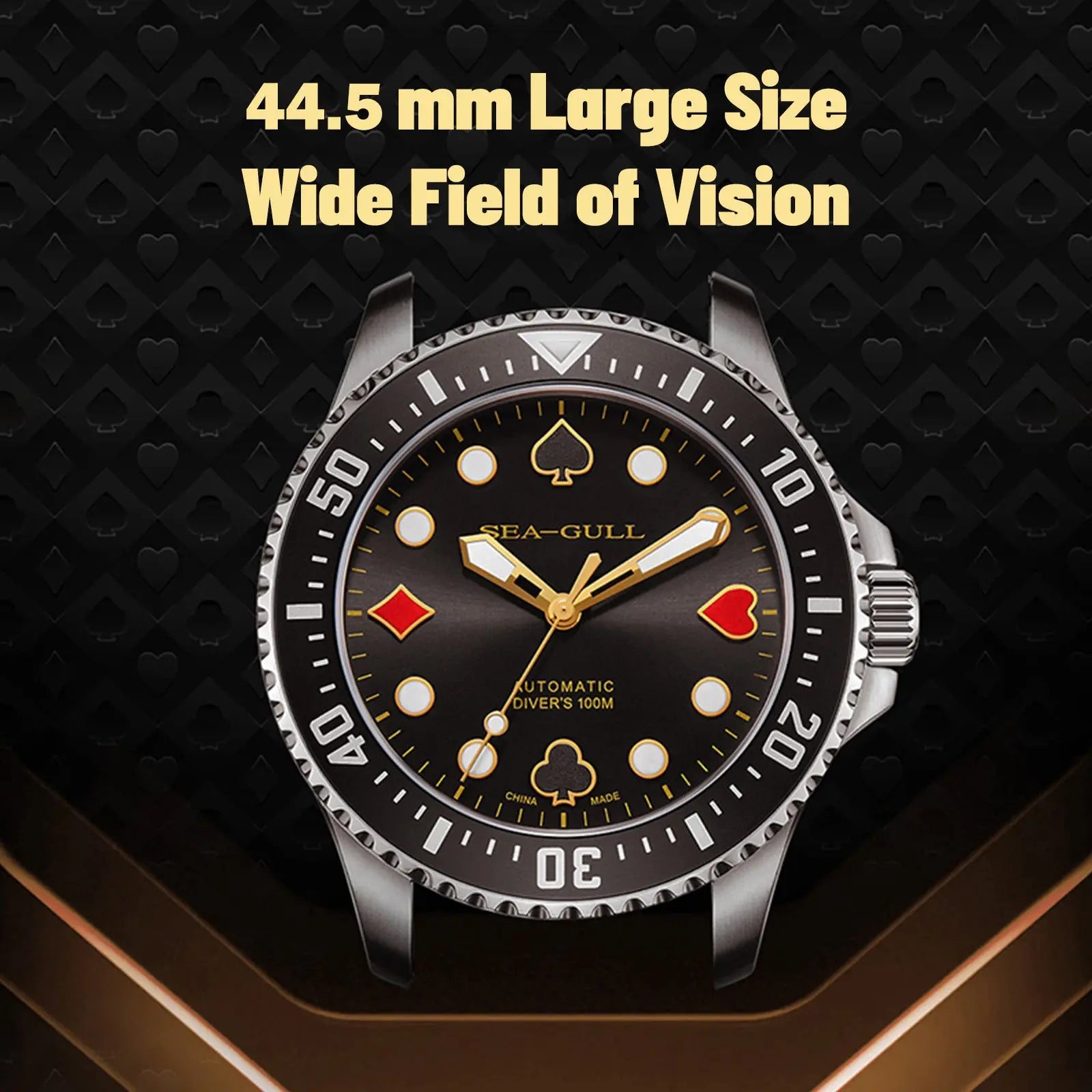 Ocean Series | Diving | Poker Master | 100M Waterproof | Luminous | 44.5mm Sea-Gull