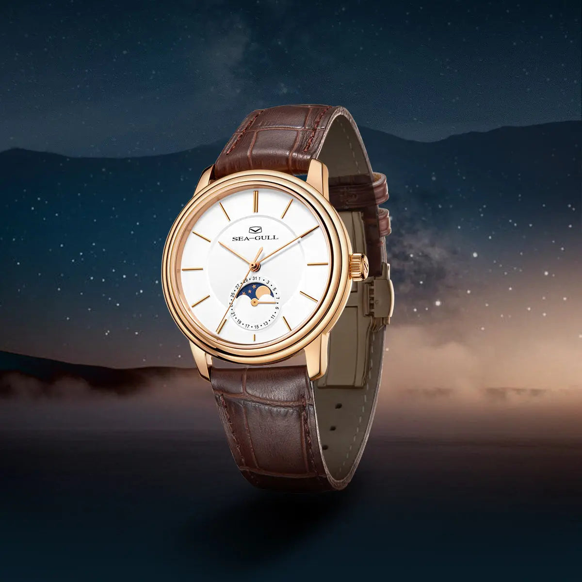 Moon Phase | Sub-dial | Business | Ultra-thin | 38mm Sea-Gull