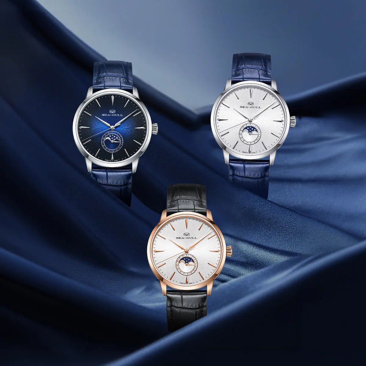 Moon Phase | Sub-dial | Sunray Pattern | Business | 39.5mm - Sea-Gull Watch Official Store