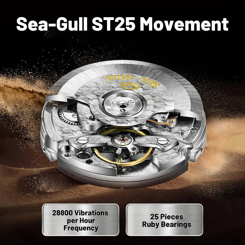 Reissue | Camouflage Dial | Military Watch | Vintage | Luminous | 43mm Sea-Gull