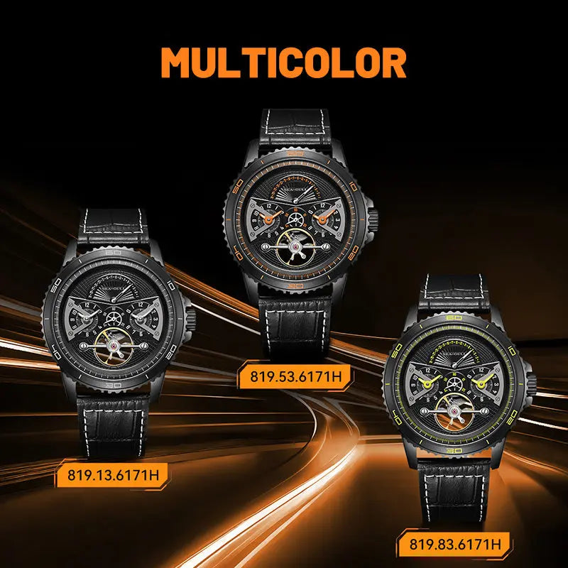 Dual Time Zone | GMT | Retrograde Calendar | Flywheel | 44mm Sea-Gull