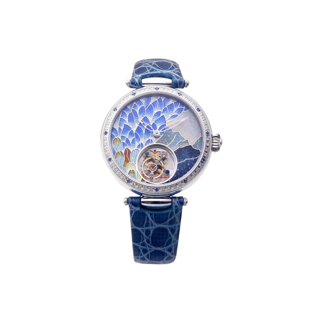 Tourbillon | Quadrante in Smalto | Serie Heritage | Incassato di Diamanti | 38mm