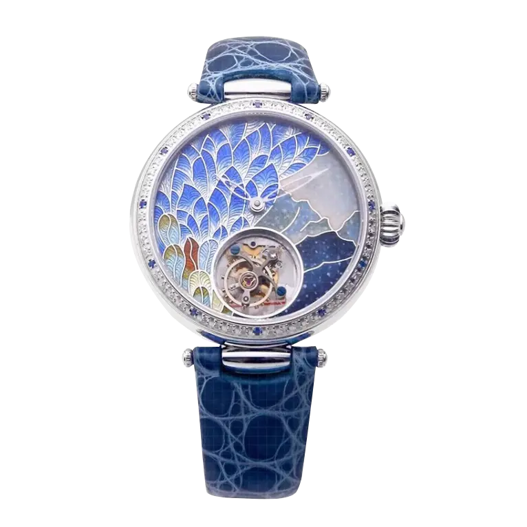 Tourbillon | Enamel Dial | Heritage Series | Diamond-Encrusted | 38mm Sea-Gull