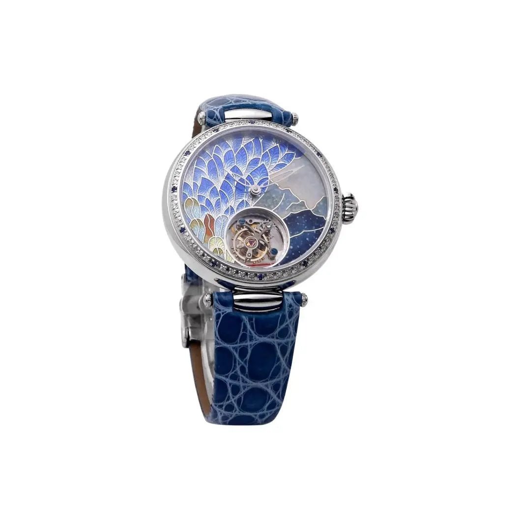 Tourbillon | Cadran en émail | Série Héritage | Serti de diamants | 38 mm Sea-Gull