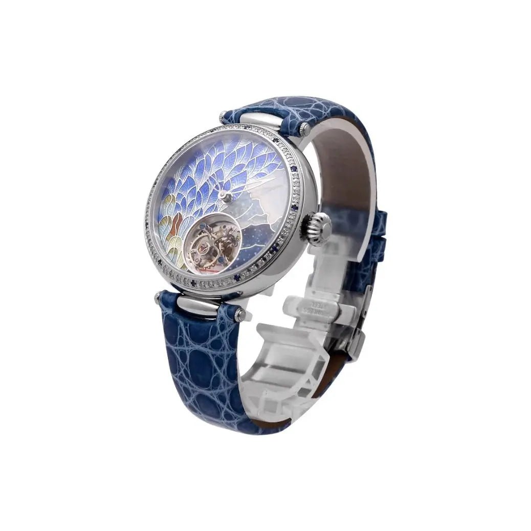 Tourbillon | Cadran en émail | Série Héritage | Serti de diamants | 38 mm Sea-Gull