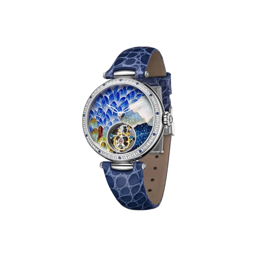 Tourbillon | Cadran en émail | Série Heritage | Sertie de diamants | 38 mm Sea-Gull