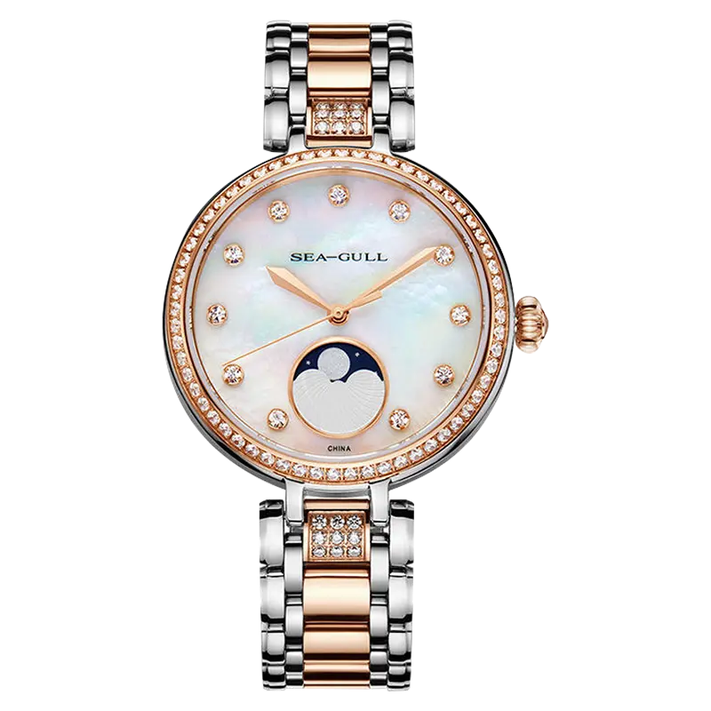 Mother-of-Pearl Dial | Diamond-Studded | Luxury | Moon Phase | 36.5mm Sea-Gull