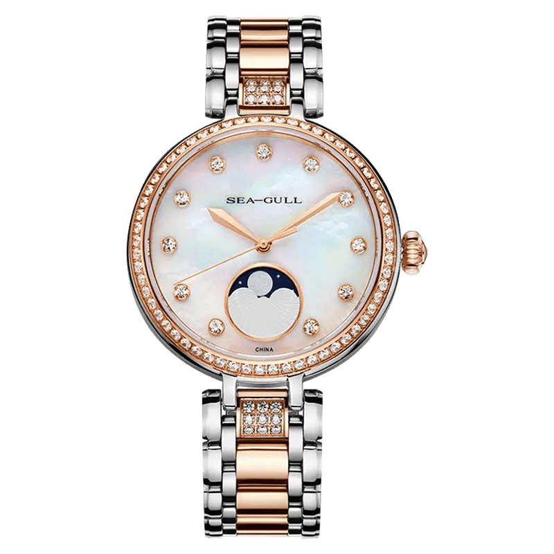 Mother-of-Pearl Dial | Diamond-Studded | Luxury | Moon Phase | 36.5mm - Sea-Gull Watch Official Store