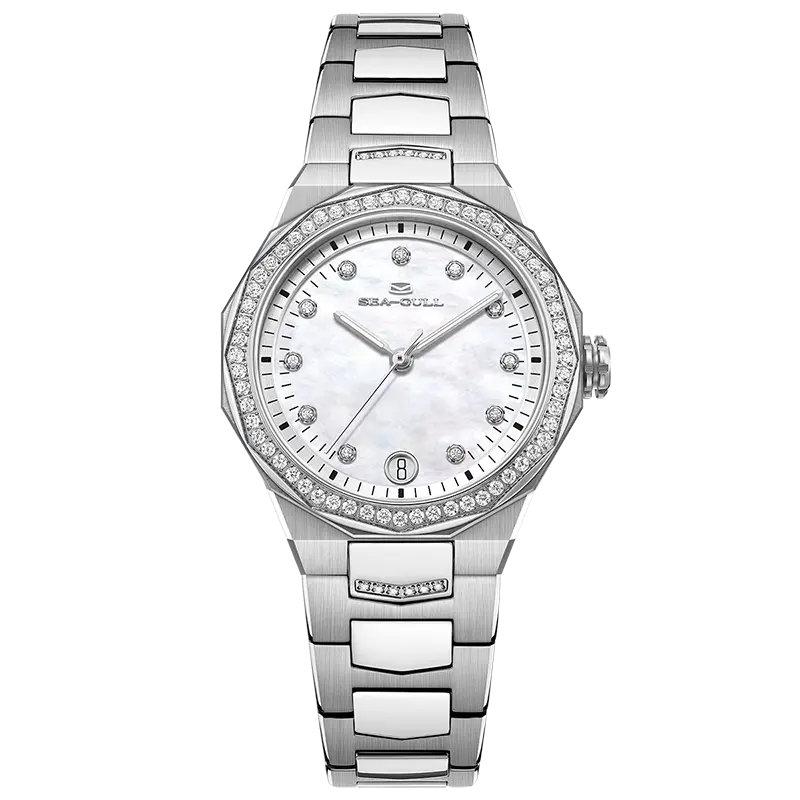 Mother-of-Pearl Dial | Calendar | Zircon | Luminous | 34mm Sea-Gull