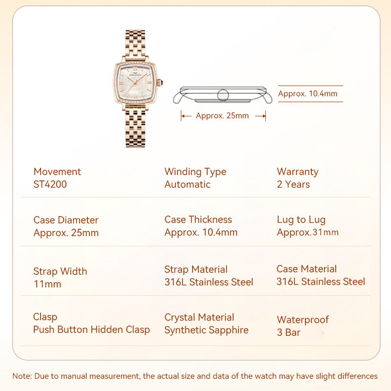 Oriento Series | Cube | Mother-of-Pearl Dial | 25mm