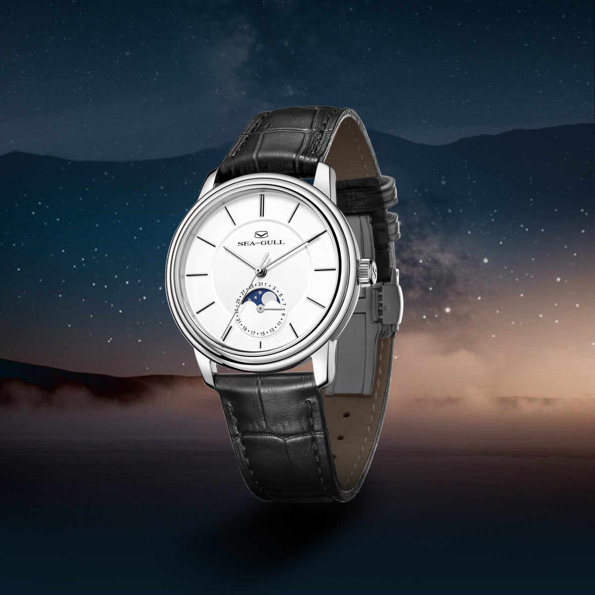 Moon Phase | Sub-dial | Business | Ultra-thin | 38mm Sea-Gull