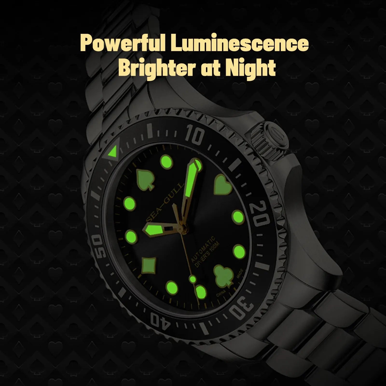 Ocean Series | Diving | Poker Master | 100M Waterproof | Luminous | 44.5mm Sea-Gull
