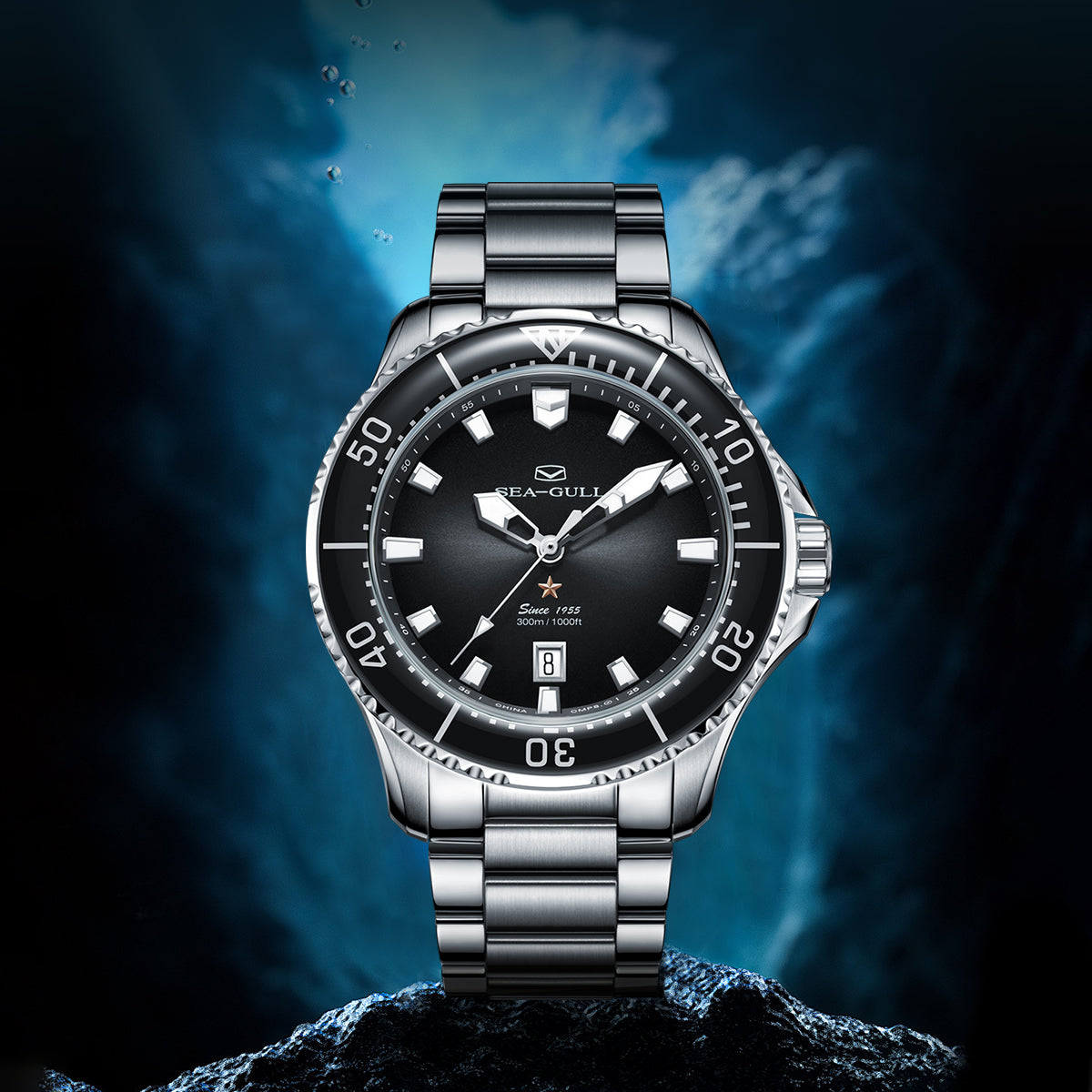 ダイブ | オーシャンシリーズ | 300M防水 | 輝く | カレンダー | 44mm