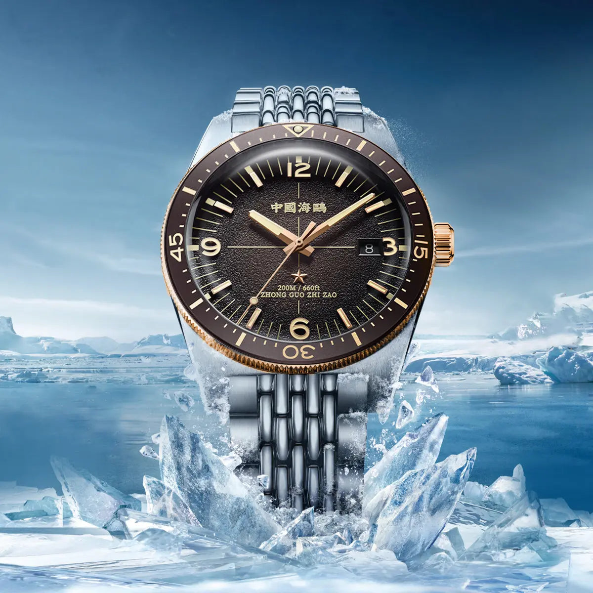 Ocean Series | 1984 Antarctic Expedition | Dual Strap | Calendar | Luminous | 40mm Sea-Gull