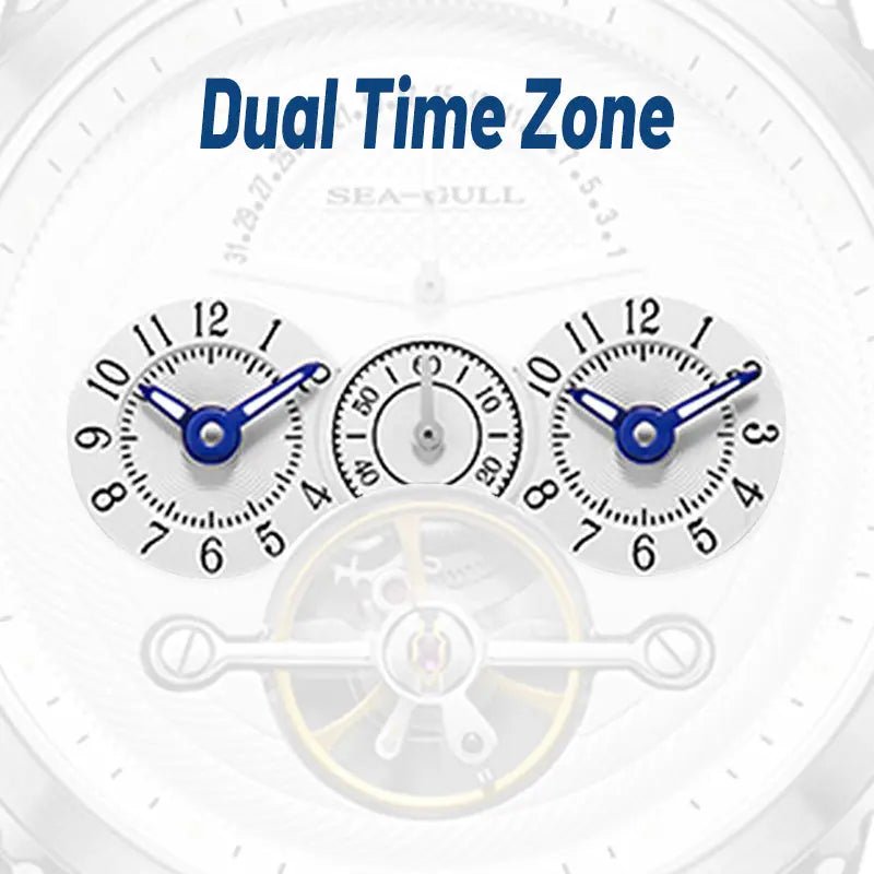Dual Time Zone | Retrograde Calendar | Open Heart | 44mm - Sea-Gull Watch Official Store