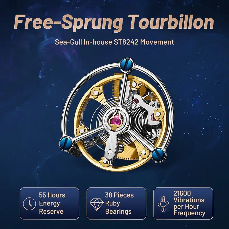 Tourbillon | Starry Sky Dial | Chinese Astronomical Calendar | 43mm - Sea-Gull Watch Official Store