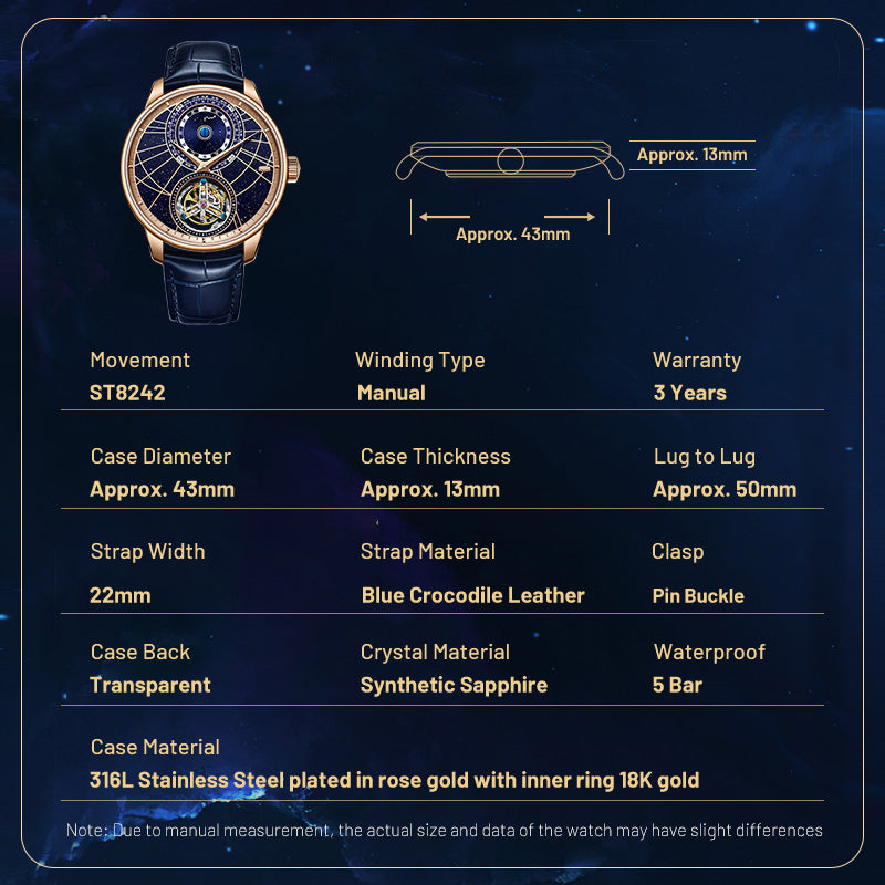 Tourbillon | Starry Sky Dial | Chinese Astronomical Calendar | 43mm Sea-Gull