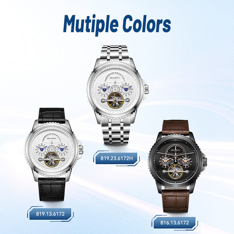 Dual Time Zone | Retrograde Calendar | Flywheel | 44mm Sea-Gull