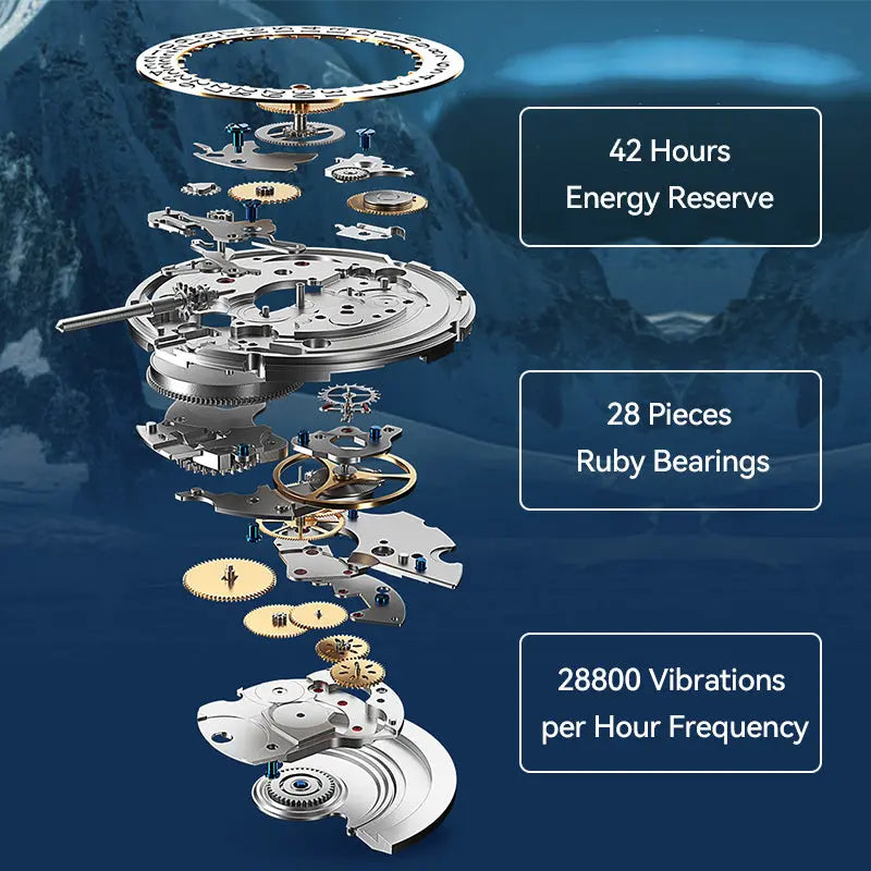 Ocean Series | 1984 Antarctic Expedition | 200m Waterproof | Calendar | Luminous | Dive | 40mm Sea-Gull