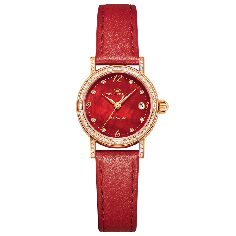 Red Mother-of-Pearl Dial | Small Dial Automatic Lady Watch | 27mm